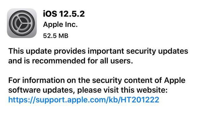 沧县苹果手机维修分享iOS12.5.2发布，建议所有老苹果用户安装 
